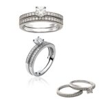 Bague solitaire - bijouxia - effet 2 en 1 - argent massif 925 / 1000 - oxyde de zirconium - femme Bague solitaire - bijouxia - effet 2 en 1 - argent massif 925 / 1000 - oxyde de zirconium - femme
