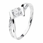 Bague solitaire gold blanc 18k circonite 4 mm. [aa2227] - taille: 18 - lonely gol
