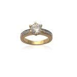 Bague solitaire plaqué or 18carats 5 microns - bijouxia - cristal - femme Bague solitaire plaqué or 18carats 5 microns - bijouxia - cristal - femme