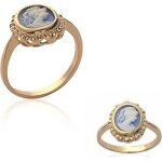 Bague symbole camée bleu - bijouxia - plaqué or 18 carats - oxyde de zirconium Bague symbole camée bleu - bijouxia - plaqué or 18 carats - oxyde de zirconium