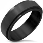Zense - bague tournante pour homme de couleur noire mate zr0157