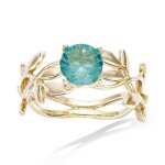 Bague - les tresors de lily - sissi vert dor� - pierre 6 mm - plaqu� or