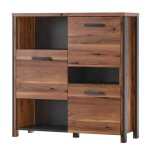 Bahut 110cm collection windsor. coloris chêne foncé et gris anthracite. 107 marron Bahut 110cm collection windsor. coloris chêne foncé et gris anthracite. 107 marron