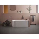 Baignoire dangle - 150 x 75 x 58 cm - blanche - angle droit - 201 l - anika