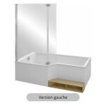 Baignoire bain douche 160 x 90 jacob delafon neo version gauche + tablier