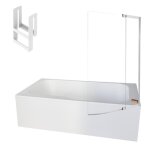 Baignoire bain douche jacob delafon malice + pare bain + �tag�re 170 x 90 v. droite