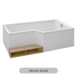 Baignoire bain douche 150 x 80 cm jacob delafon neo blanc brillant droite