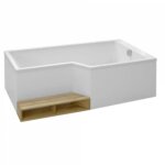 Baignoire bain douche 160 x 90 cm jacob delafon neo blanc brillant droite