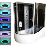 Baignoire balneo douche chromotherapie bain tourbillon massante 170 x 90 kelly