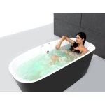 Baignoire balno lot - spalina - tao - noir - 170 x 80 cm - pompe silencieuse 300w