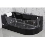 Baignoire balnéo vitrée aria noire - 1 place - 263l - 170 * 80 * 57cm - angle gauche Baignoire balnéo vitrée aria noire - 1 place - 263l - 170 * 80 * 57cm - angle gauche