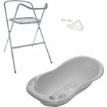 Baignoire bb ergonomique - mon mobilier design - owls gris - thermomtre intgr - pieds - tuyau