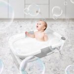 Baignoire b�b� pliable homewell - gris - adapt�e de 0 � 24 mois