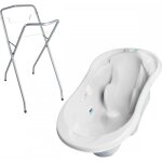 Baignoire bébé avec réducteur intégré gris + pied + tuyau Baignoire bébé avec réducteur intégré gris + pied + tuyau