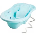 Baignoire b�b� avec r�ducteur int�gr� - mon mobilier design - bleu + tuyau - thermom�tre et bonde inclus ...