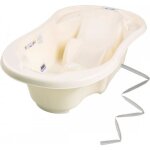 Baignoire b�b� rigide avec r�ducteur et thermom�tre int�gr�s - mon mobilier design - jaune + tuyau