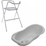 Baignoire bb thermomtre gris owls - 102 cm + pieds - mon mobilier design - rigide - mixte