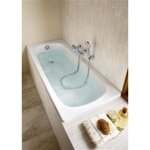 Baignoire contesa - roca - 170x70 cm - acier maill - blanc