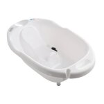 Baignoire ergonomique 2 en 1 - maka - sige intgr et support douchette - blanc perle