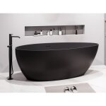 Baignoire �lot asym�trique - 245 l - 160 x 82 x 58 cm - noir mat - acrylique - apulia