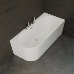 Baignoire ilot capri 170 droite blanche + robinetterie chromée 170 x76 x58 cm by spalina - blanc - 170 ... Baignoire ilot capri 170 droite blanche + robinetterie chromée 170 x76 x58 cm by spalina - blanc - 170 ...