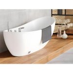 Baignoire îlot natalia avec robinetterie - 220l - l150 x p75 x h70cm - blanche Baignoire îlot natalia avec robinetterie - 220l - l150 x p75 x h70cm - blanche