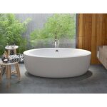 Baignoire �lot ovale - 251 l - 185 x 90 x 58 cm - blanche - acrylique - marmati