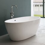 Baignoire îlot ovale en acrylique blanc 170x79x56cm - mai & mai - trop plein inclus Baignoire îlot ovale en acrylique blanc 170x79x56cm - mai & mai - trop plein inclus
