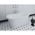 Baignoire �lot ovale - style retro - 180 l - 150 x 74 x 63 cm - blanche - acrylique - pelmato