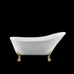 Baignoire �lot r�tro balmain 161 blanche - pattes de lion dor�es