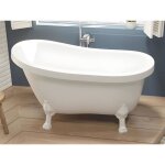 Baignoire lot rtro avec pieds de lion blancs - 200 l - 145 x 74 x 77 cm - blanche - nisos ii