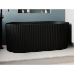 Baignoire lot strie en acrylique - noir mat - 220l - 150 x 75 x 58 cm - aliena