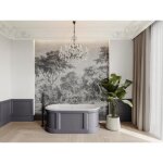 Baignoire lot style campagne chic - gris mat - 161l - 152 x 74 x 60 cm - cavaso