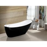 Baignoire îlot natalia avec robinetterie - 282l - 170 * 75 * 73cm - noire Baignoire îlot natalia avec robinetterie - 282l - 170 * 75 * 73cm - noire