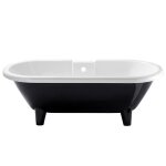 Baignoire noire diana + pieds cylindriques noirs