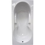 Baignoire ondee fany - bac rectangulaire 170x75cm - acryl et abs renforc� - blanc