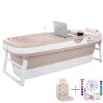 Baignoire pliable adulte - hellobath� - xxl 157x60x48 cm - portable - en polypropyl�ne (couleur - sable ...