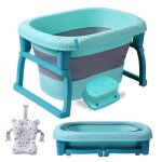Baignoire pliante ultra - compacte coussin de bain inclu bouchon de vidange pieds pliable antidrapant ...