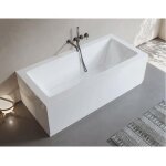 Baignoire rectangulaire cube blanche 180x80