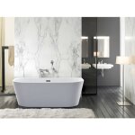Baignoire semi �lot - 255l - 180 x 75 x 58 cm - blanche - acrylique - divina