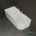 Baignoire ilot capri 170 gauche blanche + robinetterie chromée 170 x76 x58 cm by spalina - blanc - 170 ... Baignoire ilot capri 170 gauche blanche + robinetterie chromée 170 x76 x58 cm by spalina - blanc - 170 ...