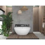Baignoire semi - lot ovale - 197 l - 151 x 94 x 60 cm - blanche - acrylique - pagrus