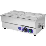 Bain marie professionnel vertes fd5 - bm - 4 avec 4x conteneur gn 1 / 4 en acier inoxydable