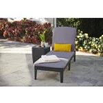 Bain de soleil - allibert by keter ? jaipur - en r�sine imitation rotin tress� - gris graphite - dossier ...
