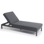 Bain de soleil inclinable en aluminium gris - oviala