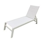 Bain de soleil barbados en textil�ne blanc - aluminium blanc