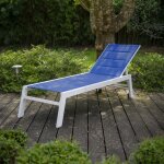 Bain de soleil barbados en textil�ne bleu - aluminium blanc