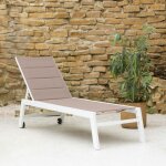 Bain de soleil barbados en textil�ne taupe - aluminium blanc