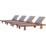 Bain de soleil en bois exotique sa�gon - maple - gris - lot de 4