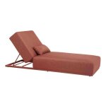 Bain de soleil avec coussin inclinable 5 positions terracotta - oviala